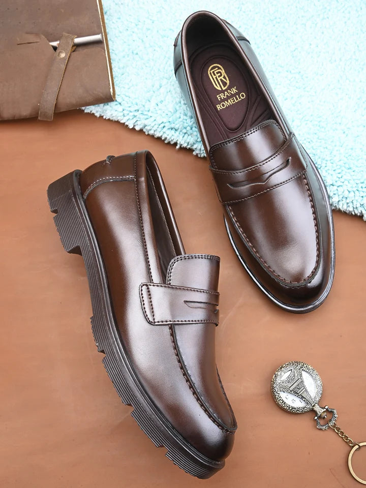 Frank Romello  Penny Loafer - Black/Brown
