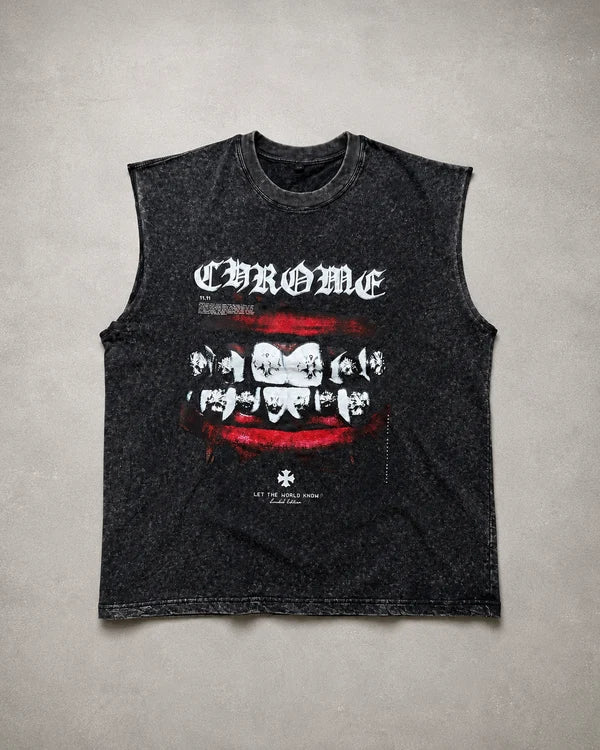 ELLC STUDIO ACID WASH SLEEVES TEE