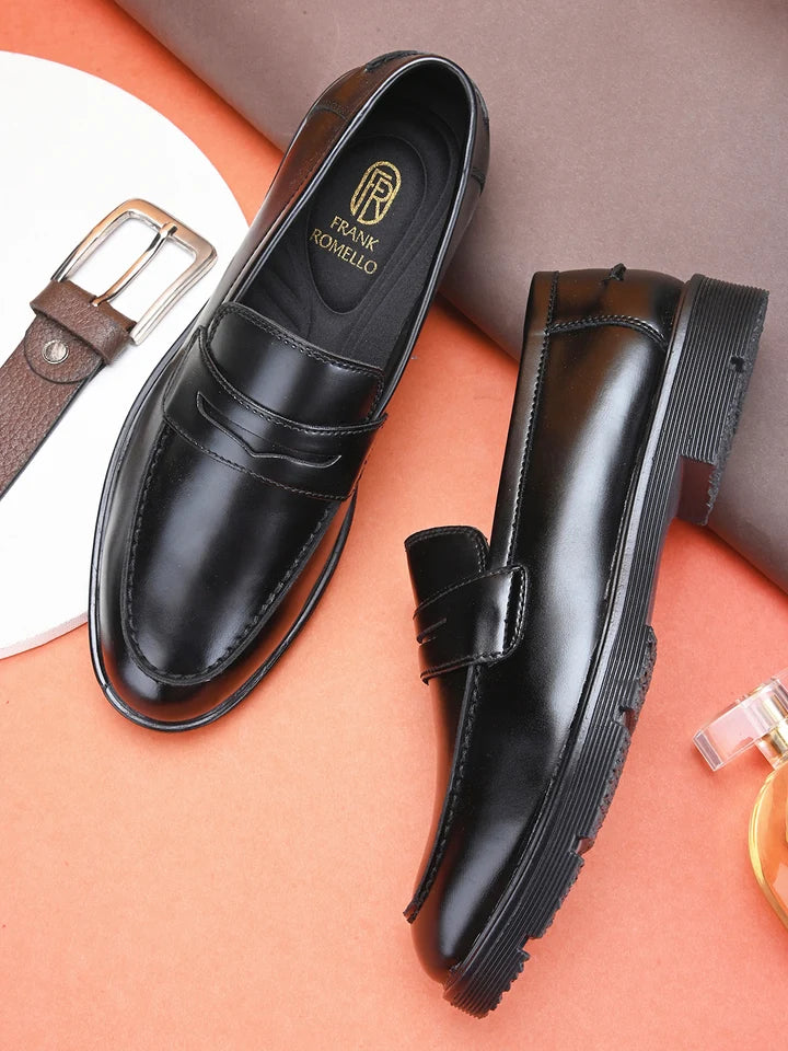 Frank Romello  Penny Loafer - Black/Brown
