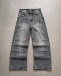 WASHED PANEL WIDE-LEG DENIM