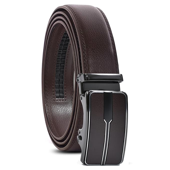 WildHorn Men's Genuine Leather Belt for Men| Premium Auto-Lock Buckle | Adjustable up to 48” | Formal & Casual Wear | Micro-Adjust Fit | Stylish Gift Box Included