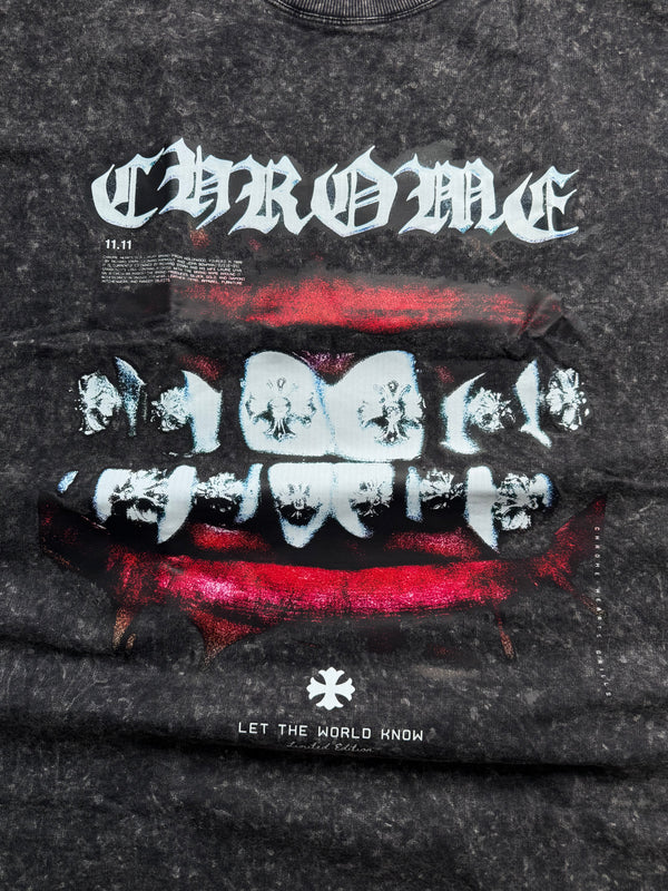 ELLC STUDIO ACID WASH SLEEVES TEE