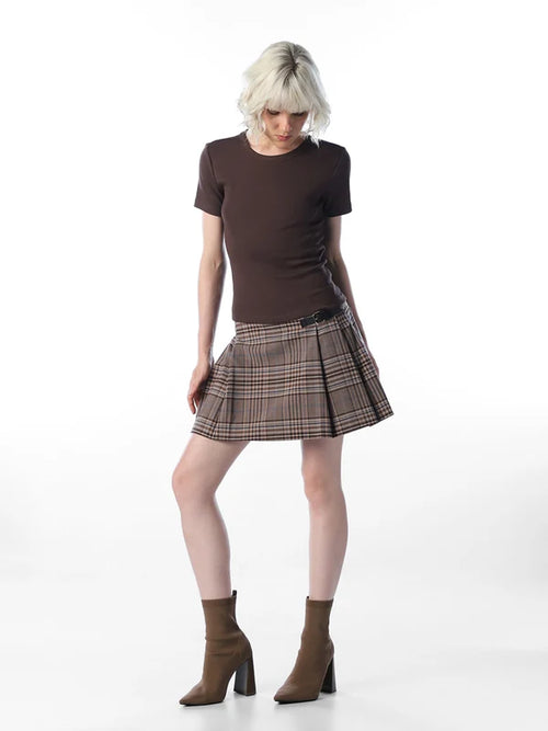 Dark Brown O-Neck Top
